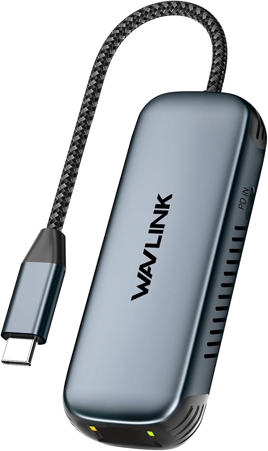 USB C to Ethernet Adapter Portable USB C Type-C 2.5/5Gbps Network Hub 95W PD
