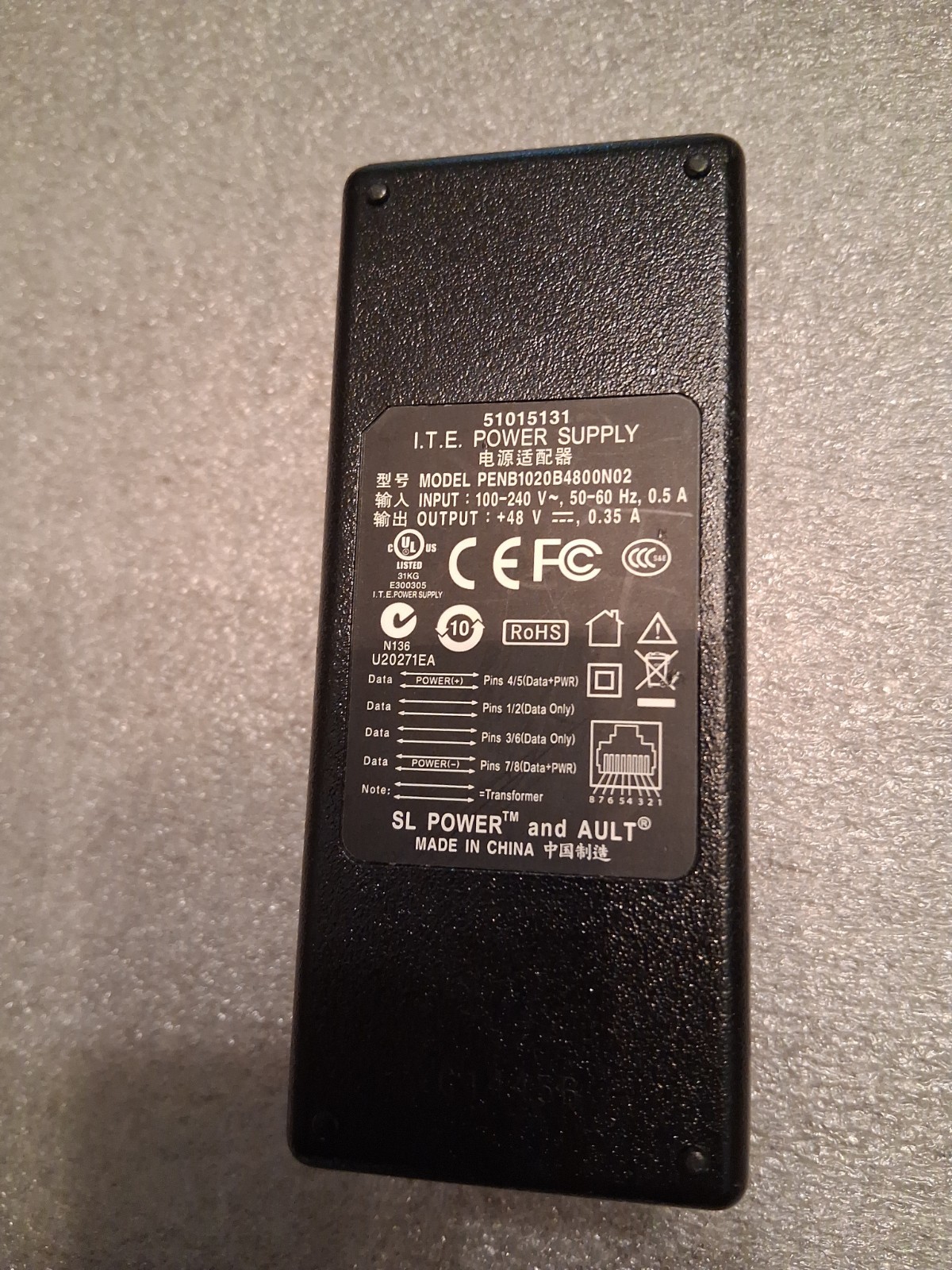 OEM Mitel 51015131 PENB1020B4800N02 48V 0.35A ITE