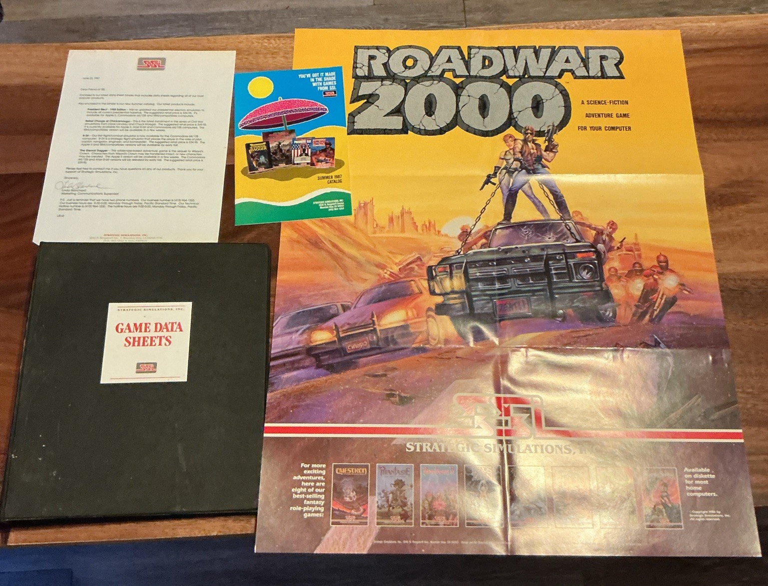 1987 SSI Strategic Simulations Game Data Sheets Binder Roadwar 2000 Catalog