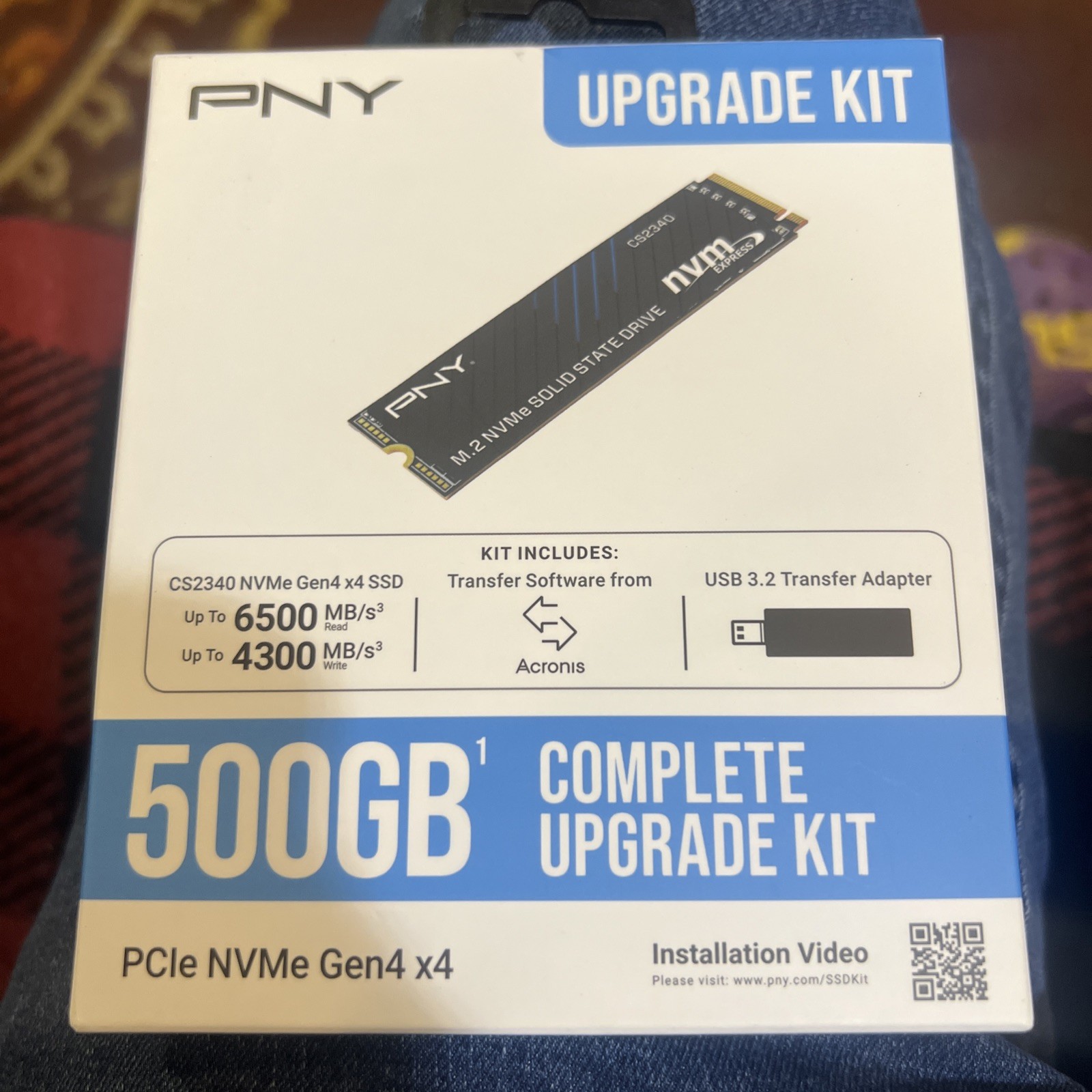 PNY 500GB M.2 2280 NVMe Gen4 X4 Internal SSD Upgrade Kit