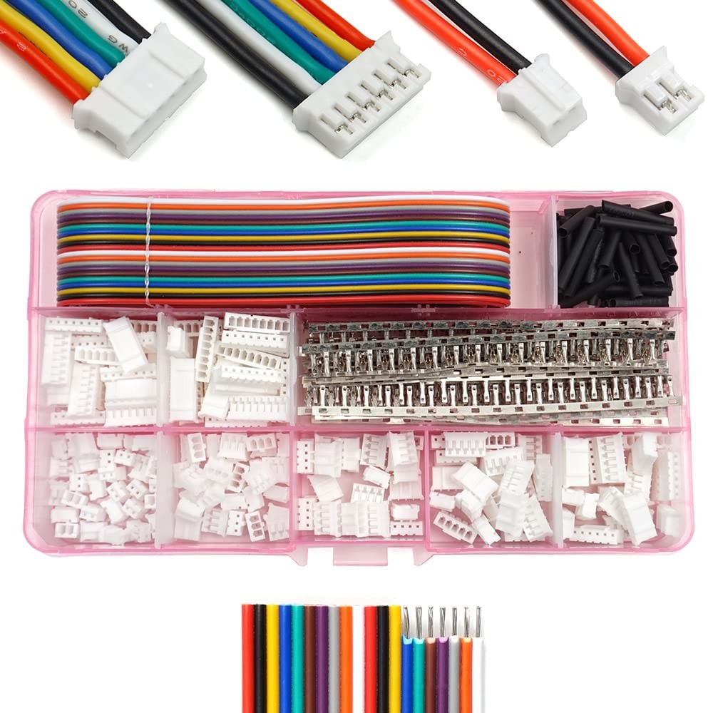 JST PH 2.0 Connectors Pin Header and Ribbon Cable Wire Kit 2.0mm Pitch JST...