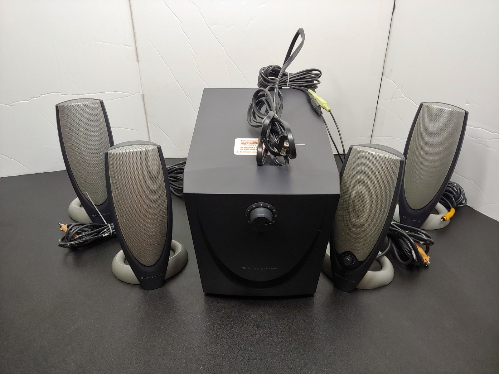 Vintage Altec Lansing ADA745 Computer Speaker System 5 Piece With Subwoofer