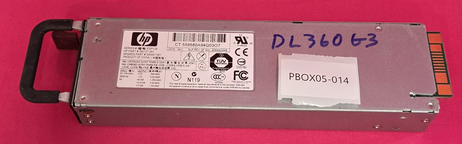 OEM HP 280127-001 325W HOT PLUG PS/DL360-G3 305447-001 ESP128 Series
