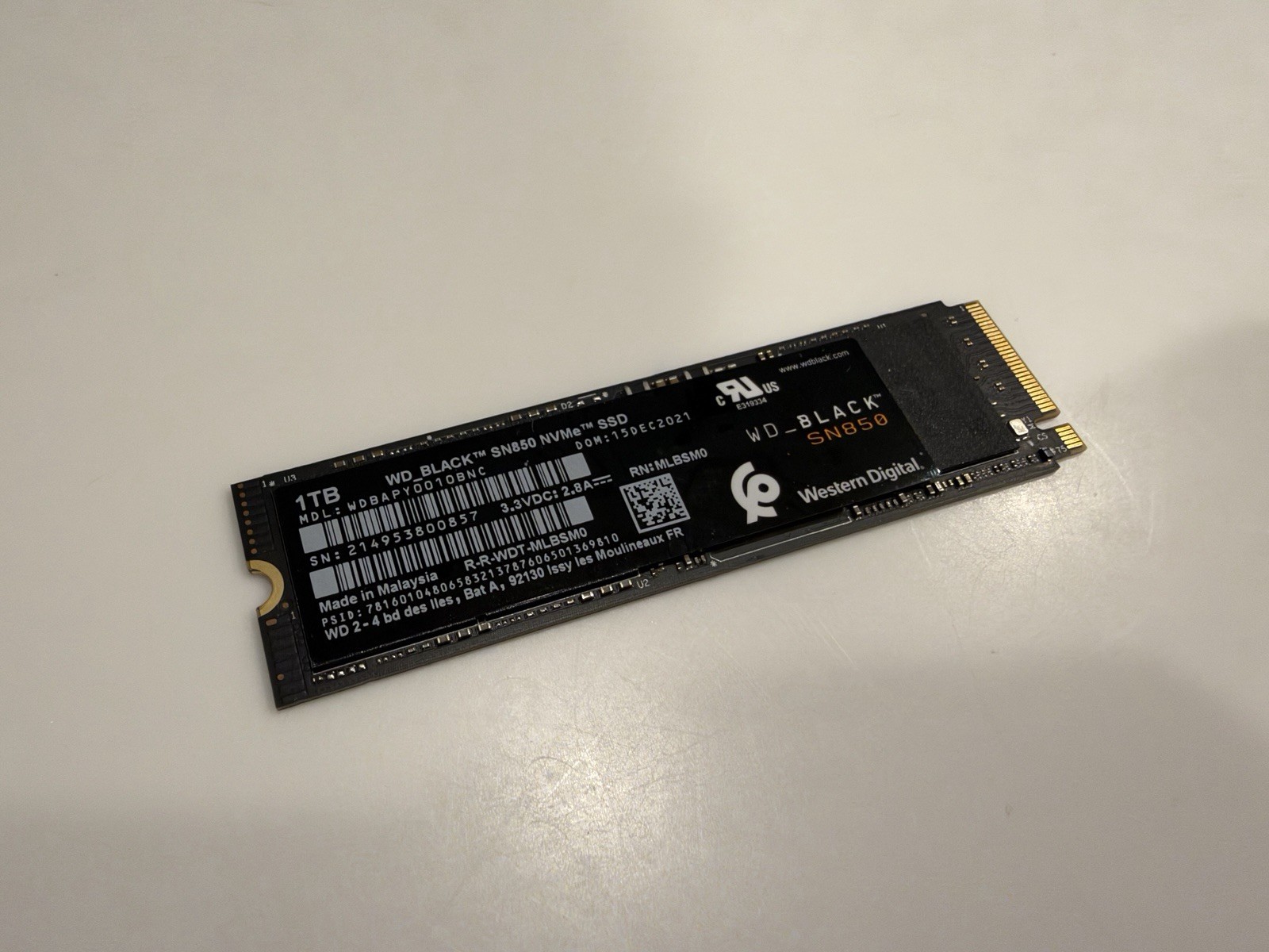 WD Black SN850 1TB M.2 NVMe Internal SSD w/ Heatsink - 100% Health