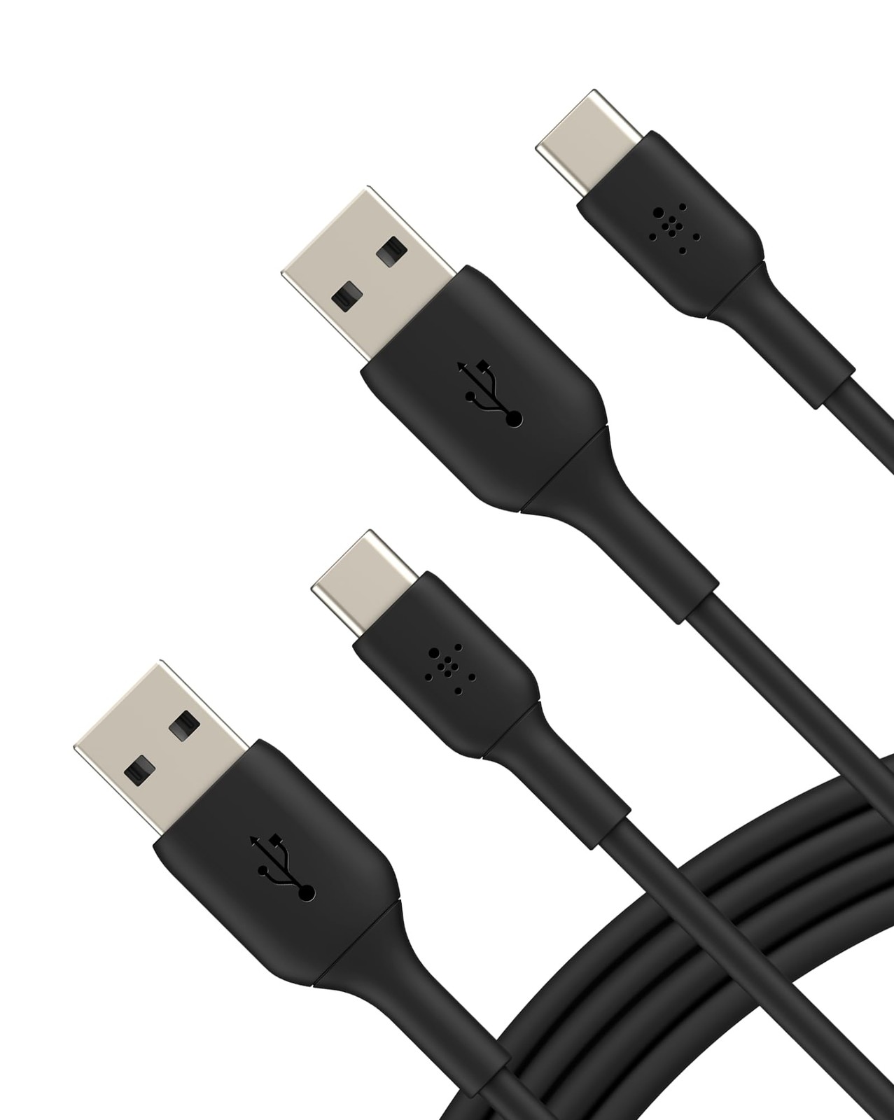 Belkin, USB A to C Cable 2 Pack, 6.6ft Fast iPhone Charger 6.6 ft, Black