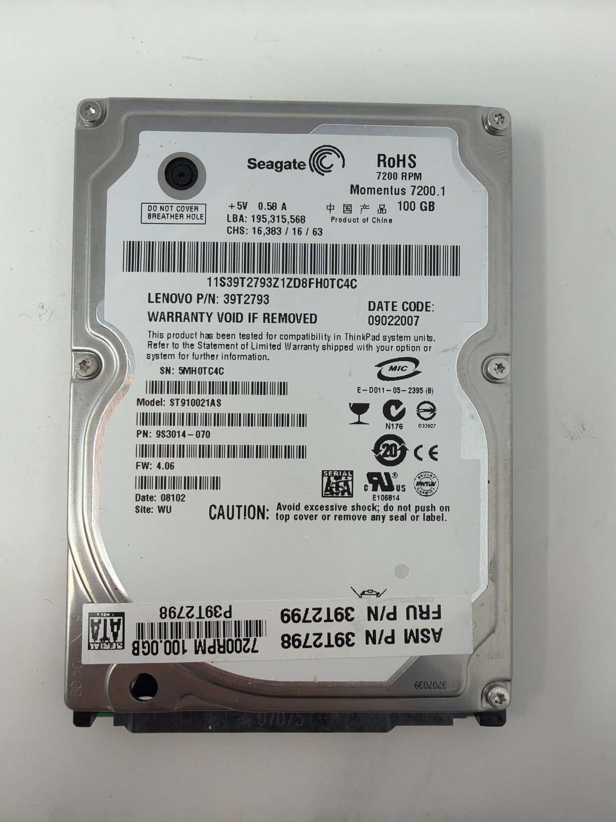 Seagate Momentus 7200.1 80GB Grade B