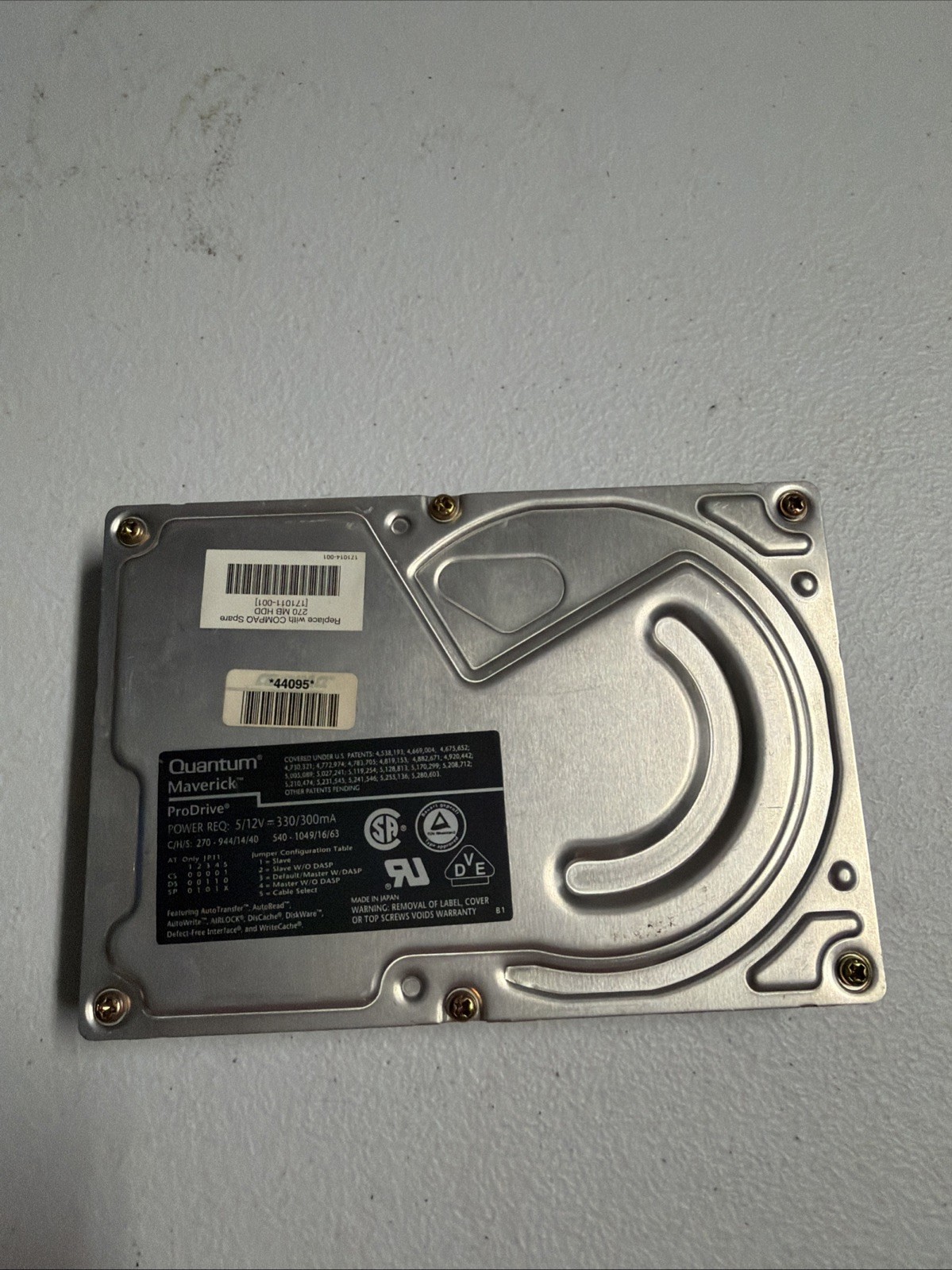 Vintage Quantum Maverick ProDrive 240MB IDE HDD 3.5" Retro PC 386 486 - UNTESTED