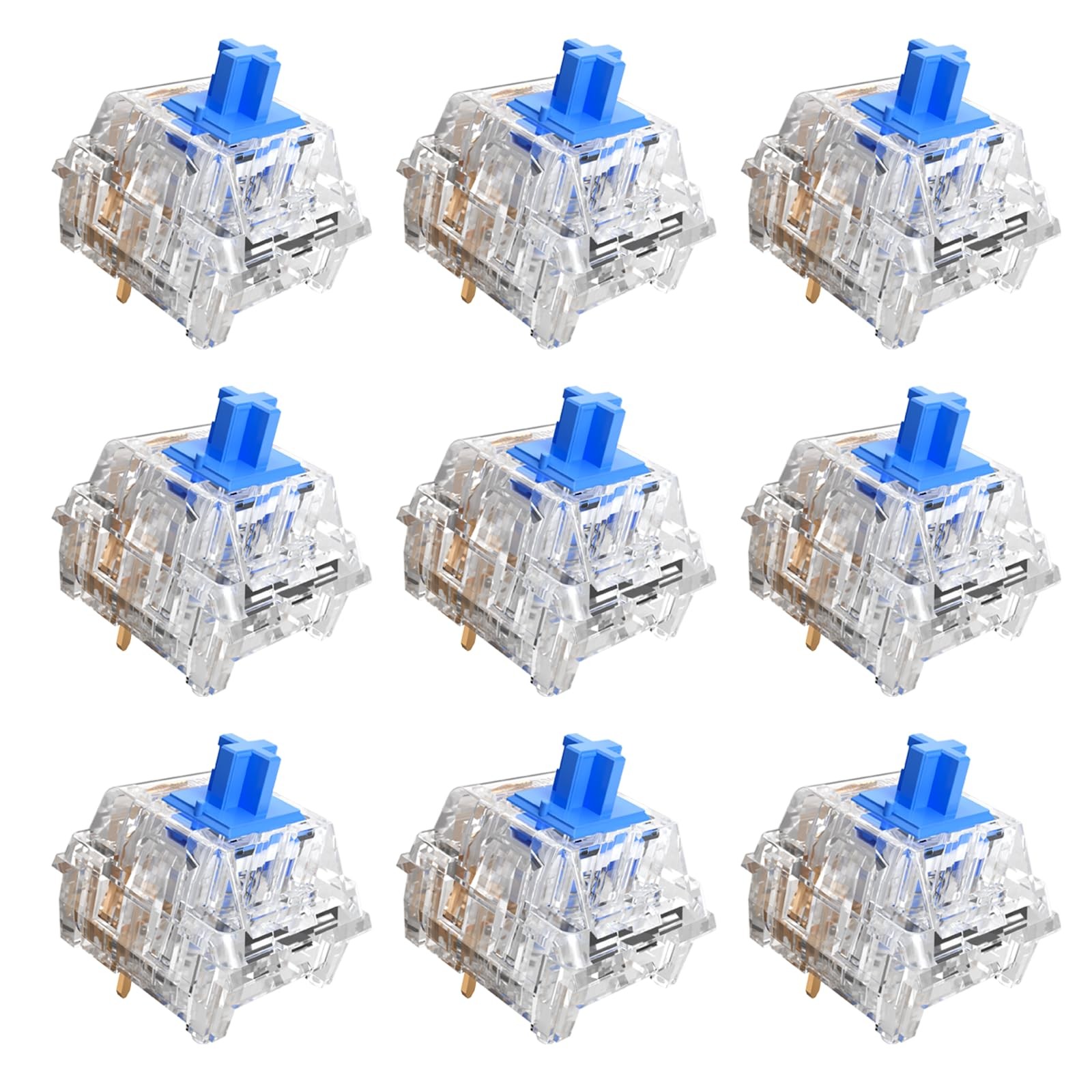 Zhouwang 88Pcs Crystal Blue Switch,2Pcs Kailh Box Experience Switch,Crisp Cli...