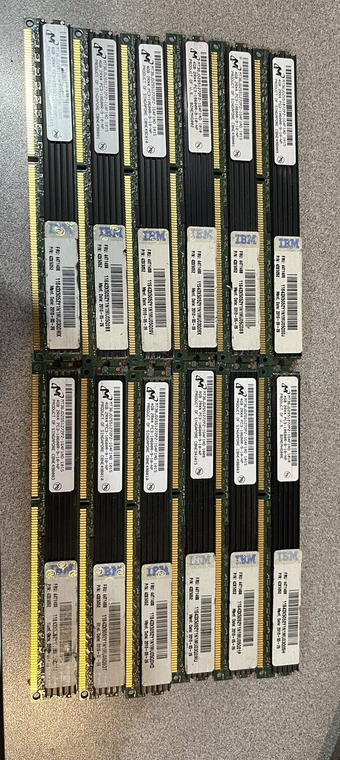 48GB Kit (12 x 4GB) Micron  PC3-10600R 2Rx4  Server Memory