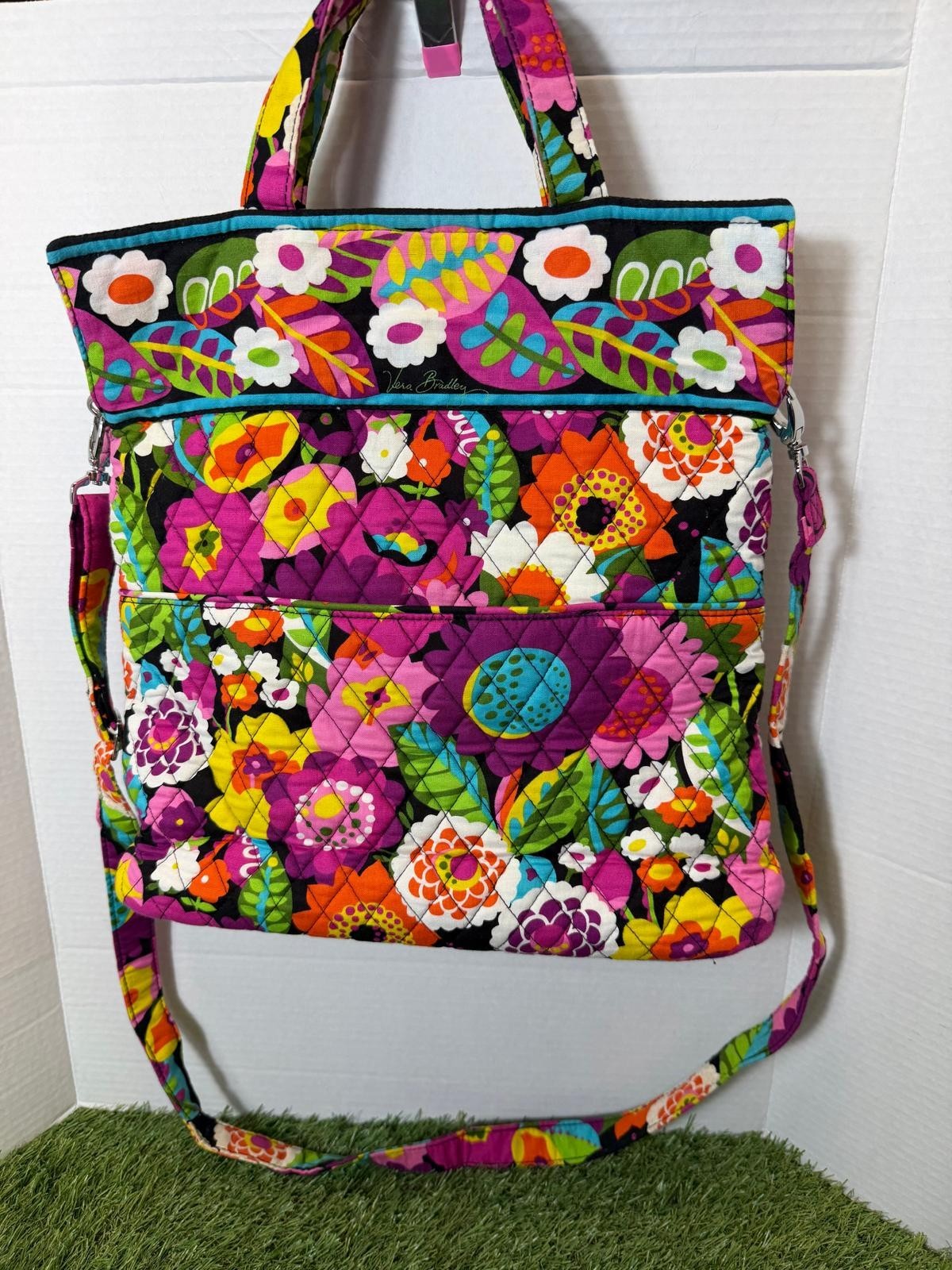 Vera Bradley Va Va Bloom Quilted Tote Bag Crossbody Laptop Y2K Boho Floral