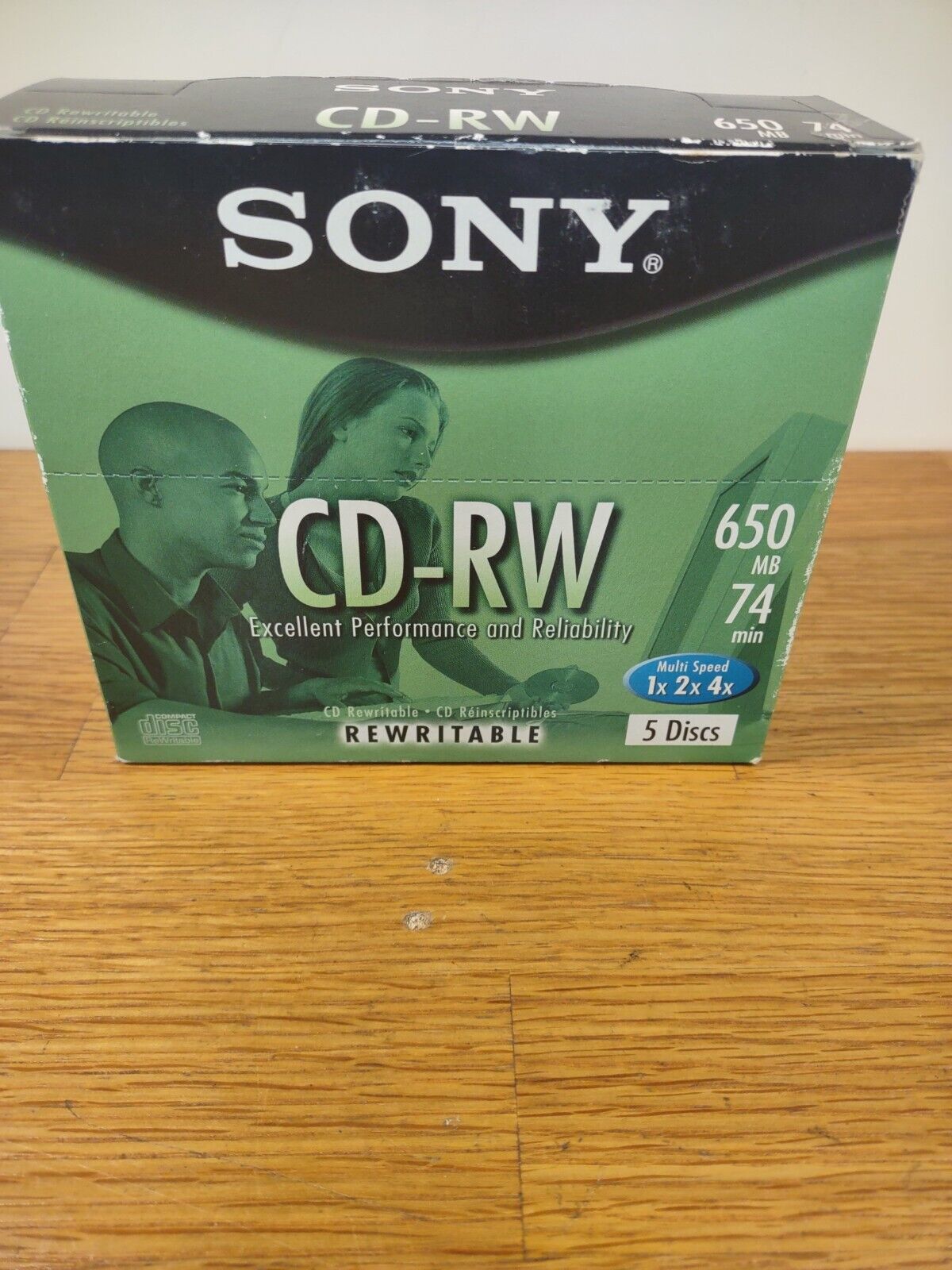 Sealed Sony CD-RW 1x 2x 4x  650 MB 74 Min 5 Pack Rewritable