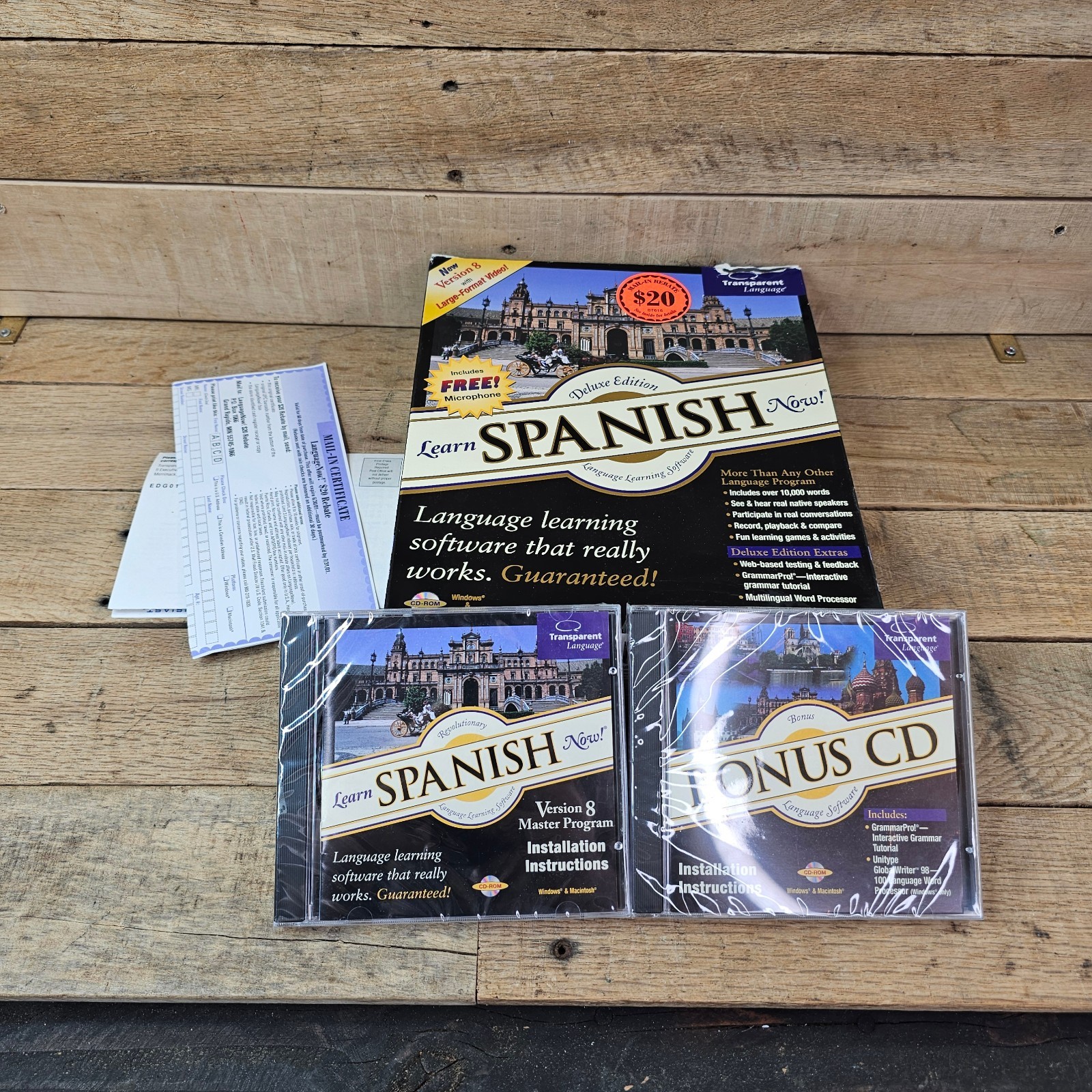 Learn Spanish Now Deluxe Edition Version 8 Transparent Language 2 CD-ROM Set