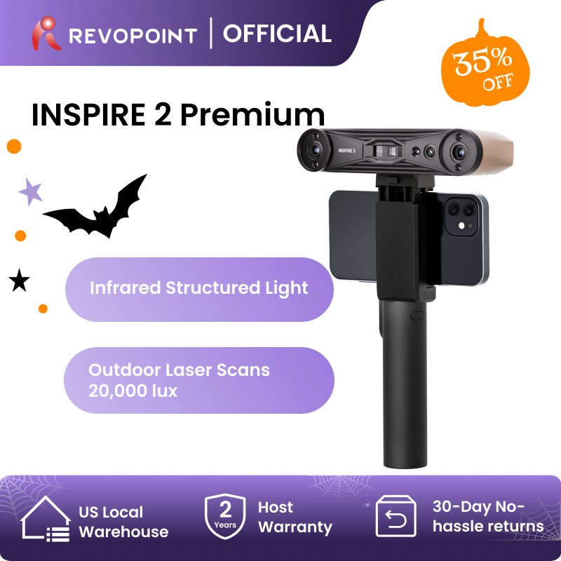 Revopoint INSPIRE2 3D Laser Scanner Handheld Outdoor Scan For 3D Printer 0.05mm