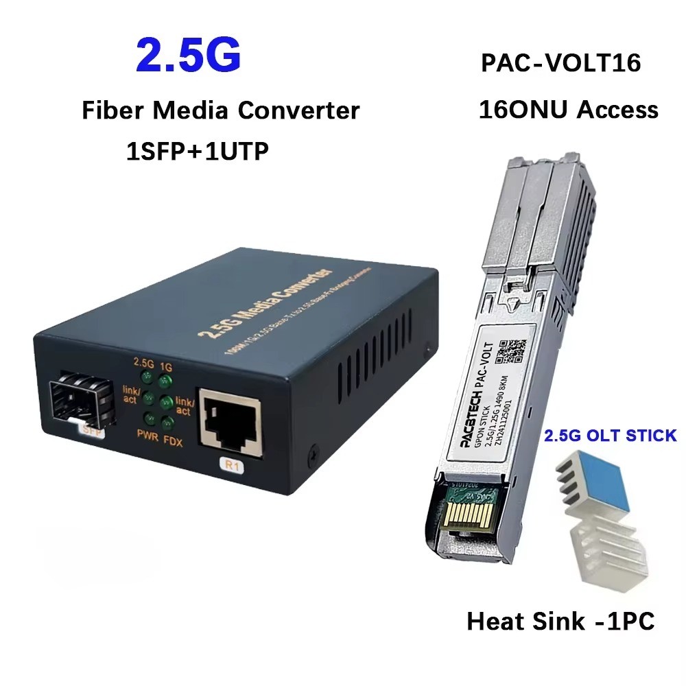 Groupwin Mini GPON OLT Stick SFP FTTH 16/32 ONU SC UPC 1.25G/2.5G
