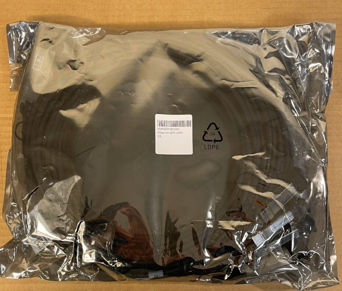 HPE HP FlexNetwork JG331A X240 40G QSFP+ to 4x 10G SFP+ 5M Splitter Cable 4x 10G