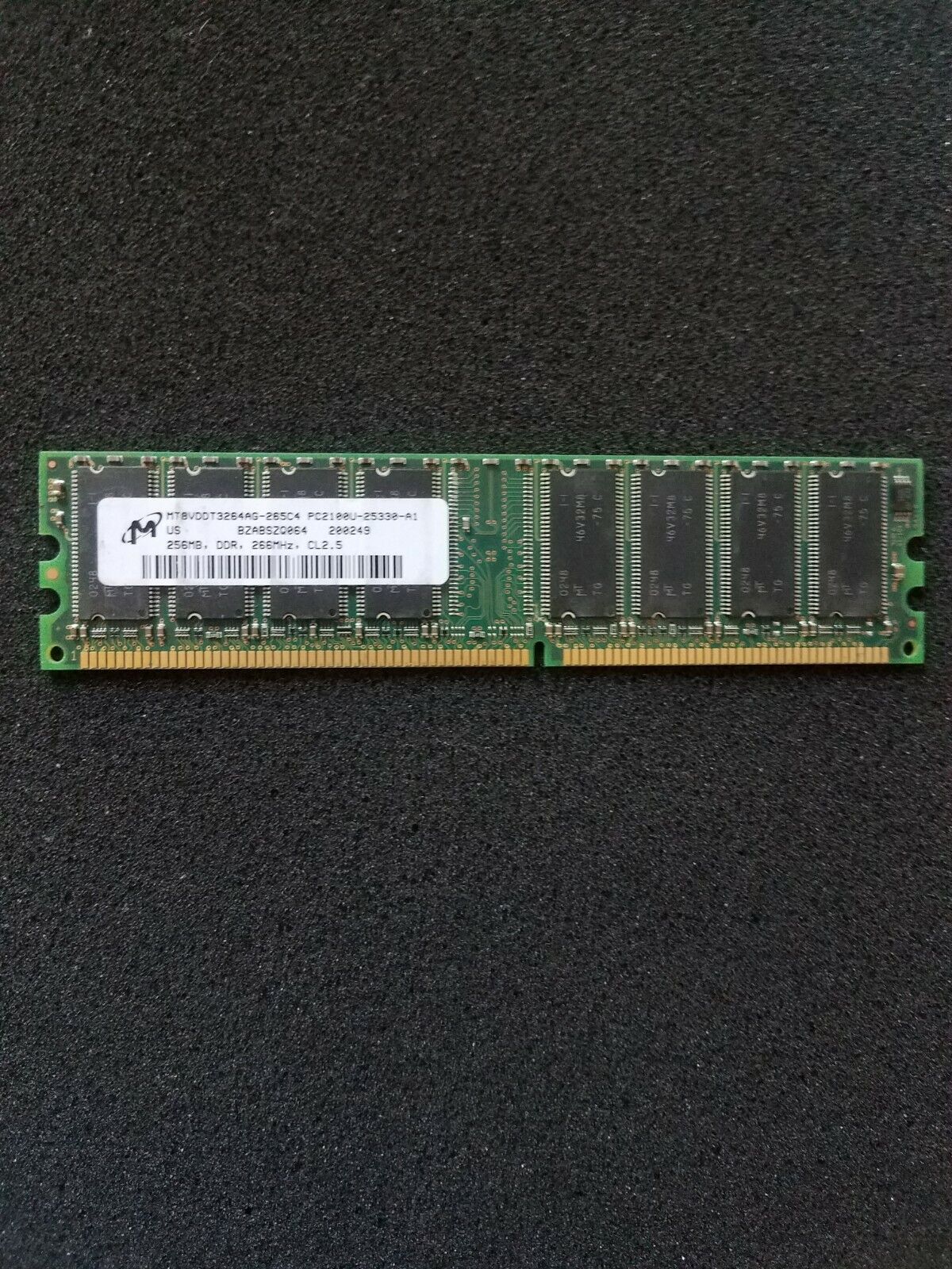 Micron 256MB , PC-2100 , DDR , 184 Pin , Model # MT8VDDT3264AG-265C4