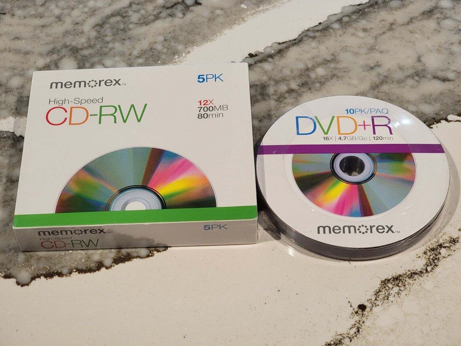 ALL Brand New Memorex DVD-R 10 PK 16x 4.7 GB 120 Min AND Brand New 5PK CD-RW LOT
