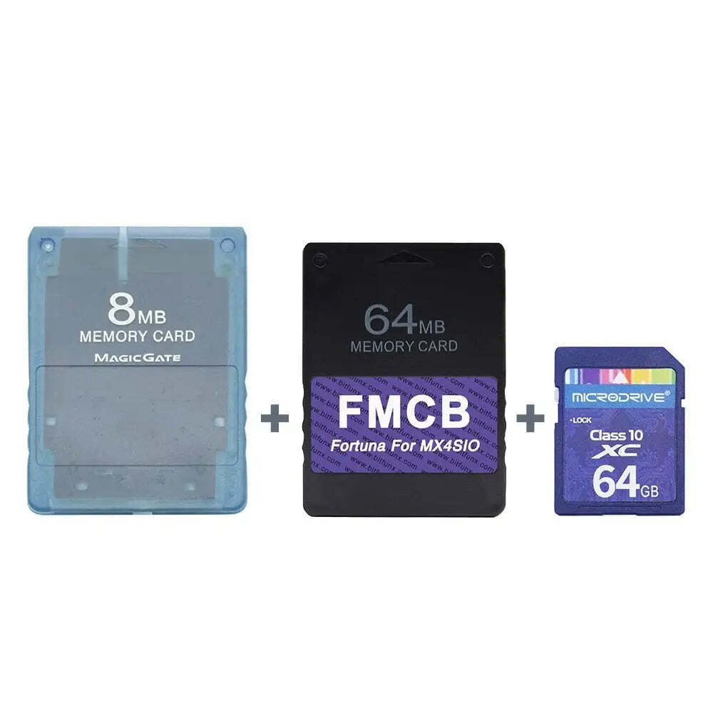 MX4SIO SIO2SD SD Card Adapter for PS2 Game Consoles+ Fortuna 64MB FMCB OPL1.2.0