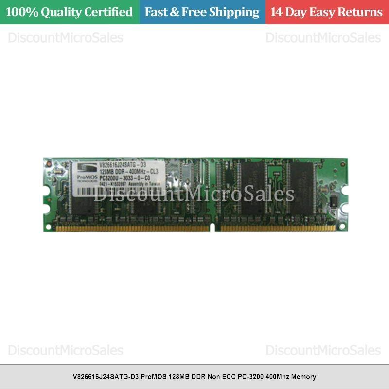 V826616J24SATG-D3 ProMOS 128MB DDR Non ECC PC-3200 400Mhz Memory
