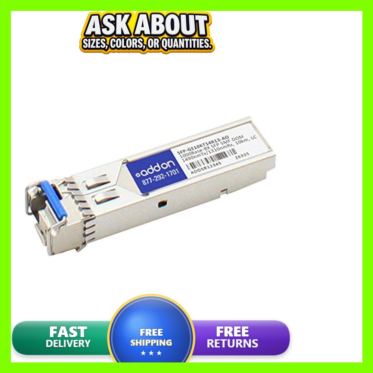 Addon-Networking SFP Mini-GBIC Transceiver Module, LC Single Mode