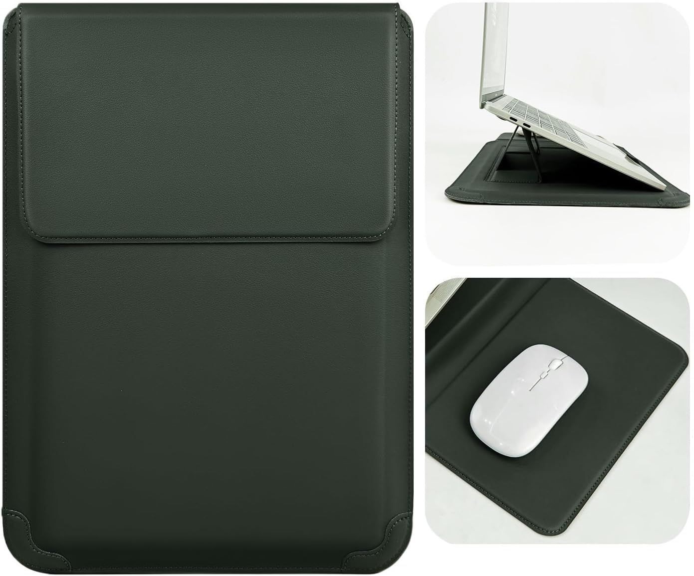 16 Inch Soft Slim Laptop Sleeve Case with Stand for MacBook Pro/Air/ThinkPad X1