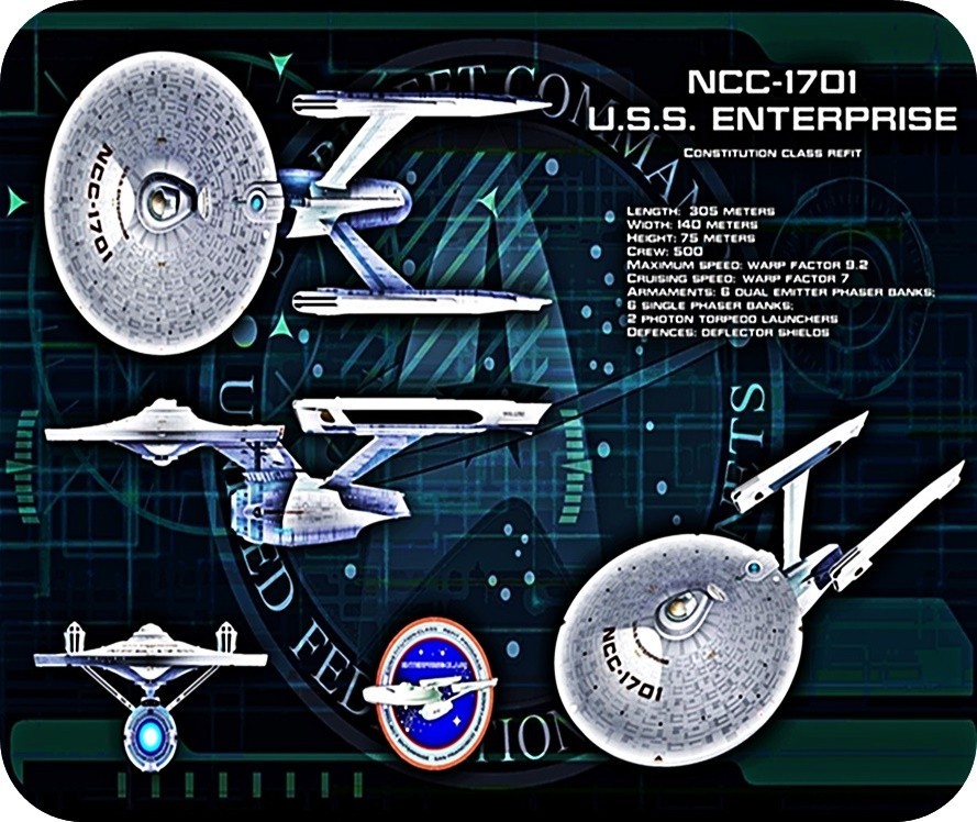 USS Enterprise NCC-1701 Constitution Class Refit Computer / Laptop Mouse Pad