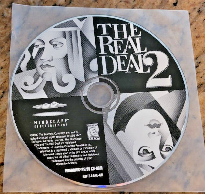 The Real Deal 2  Card Games PC CD-ROM Mindscape for Windows 95/98 disc only