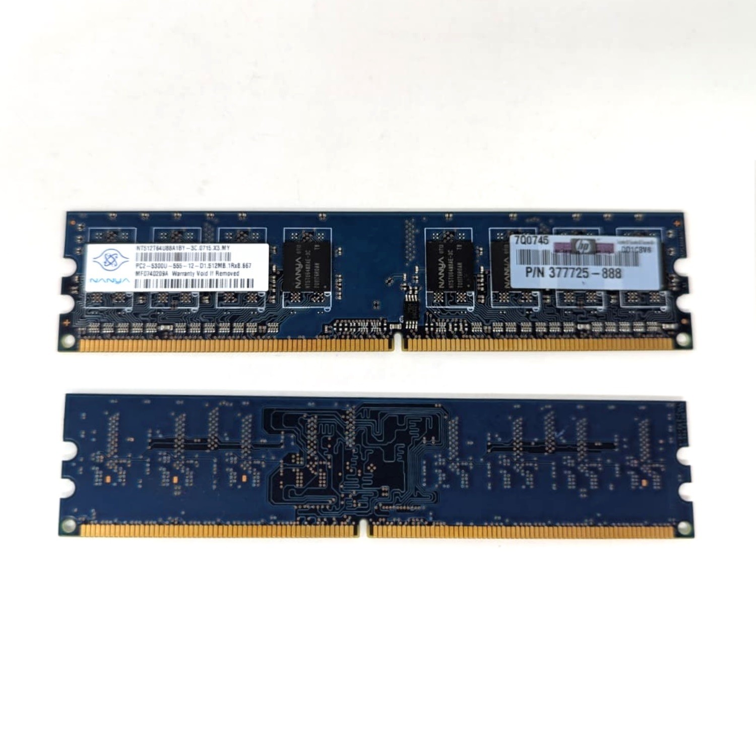 Nanya 2GB (4x512MB) NT512T64U88A1BY-3C PC2-5300U 667MHz 1Rx8 DDR2 Desktop RAM