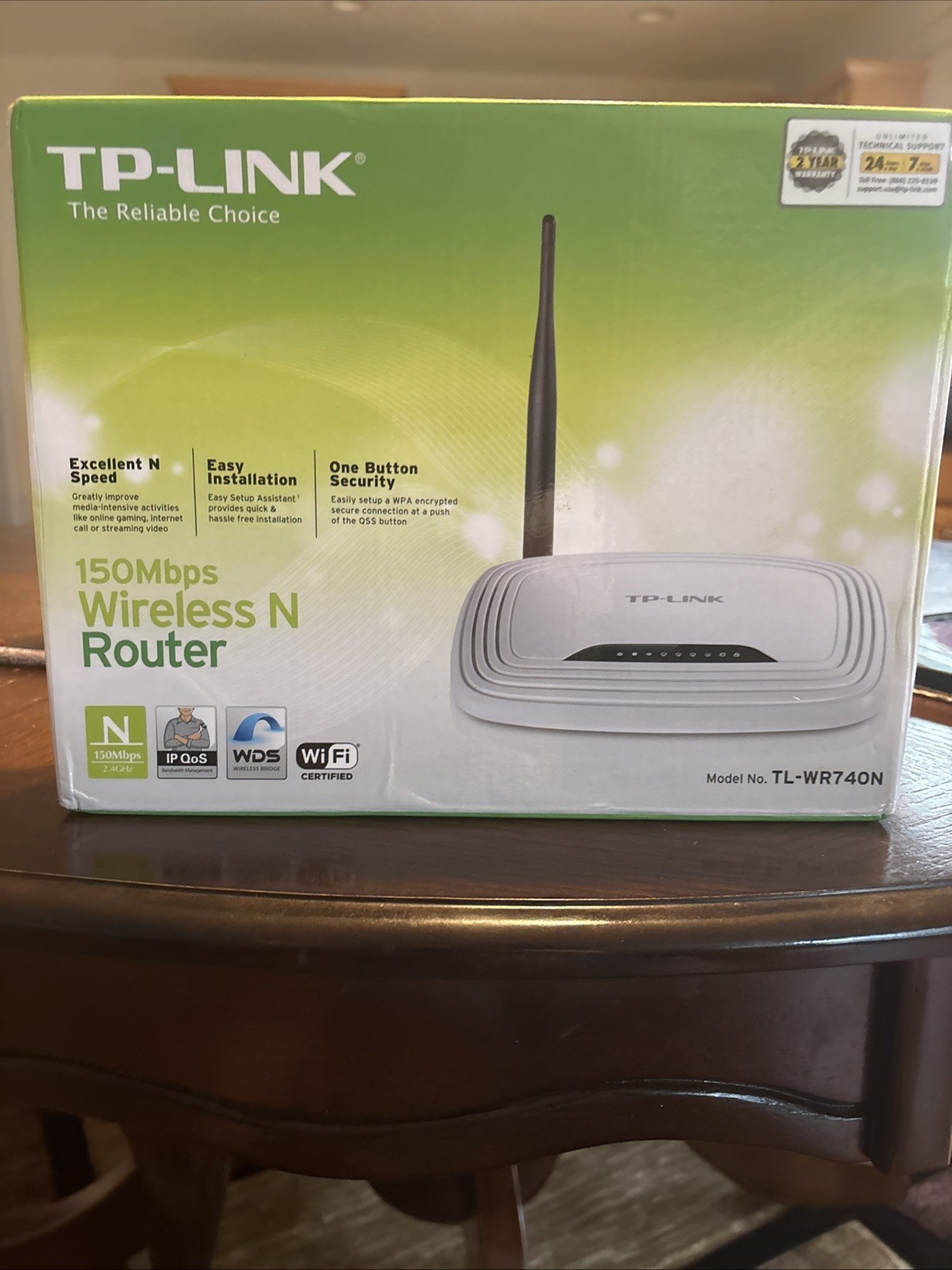 TP-Link Wireless N Router Model TL-WR740N IP 150 Mbps 2.4GHz WiFi Easy Setup NEW