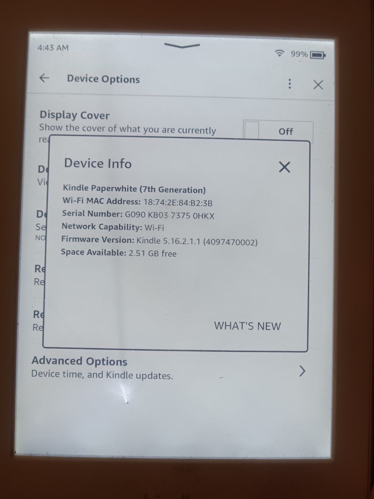Amazon Kindle Paperwhite 7th Generation 4GB Wi-Fi