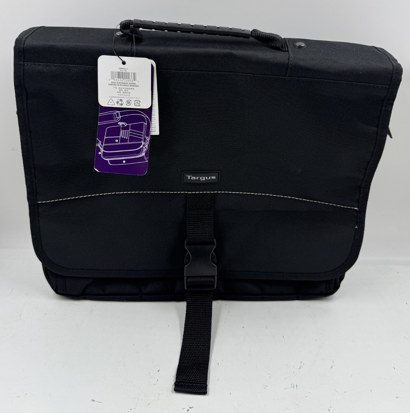 Targus Briefecase Black Top Handle Zipper 15.6" Laptop Messenger Bag