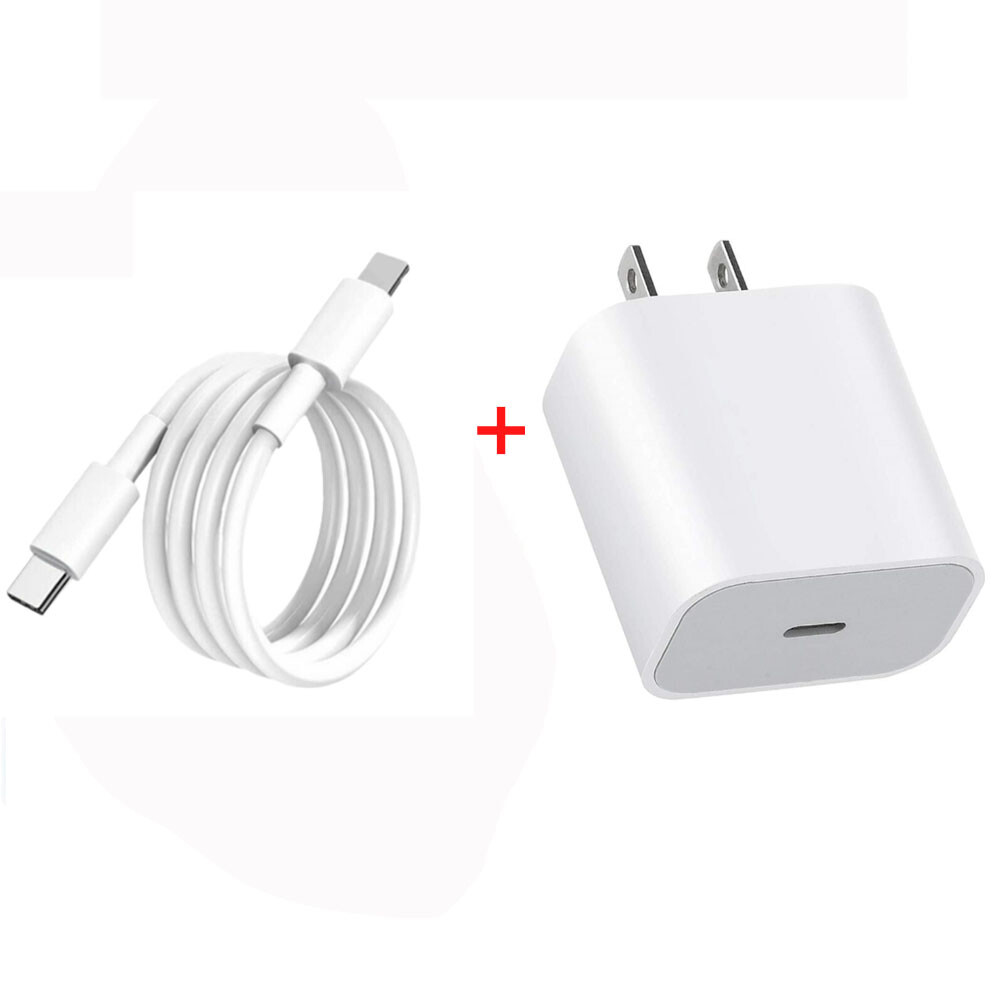 For iPhone 14 13 12 11 8 7 XR iPad 20W PD Power Adapter USB-C Fast Charger Cable