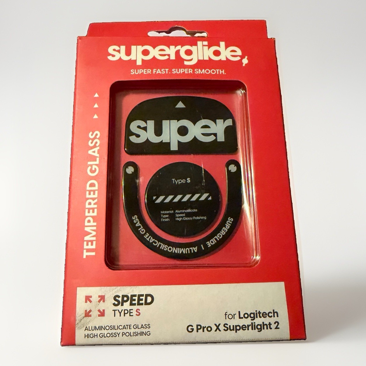 Logitech G Pro x Superlight 2 Superglide Glass Mouse Skates Type-S Black OpenBox
