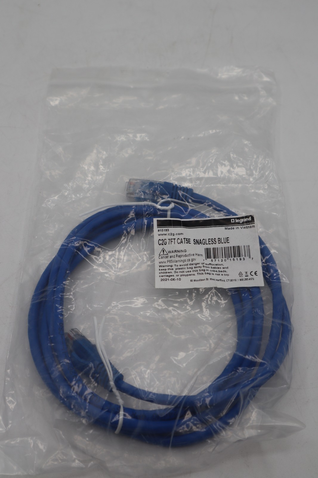 C2G 7ft Cat5e Snagless Unshielded Ethernet Cable - TAA Compliant F-Series - Blue