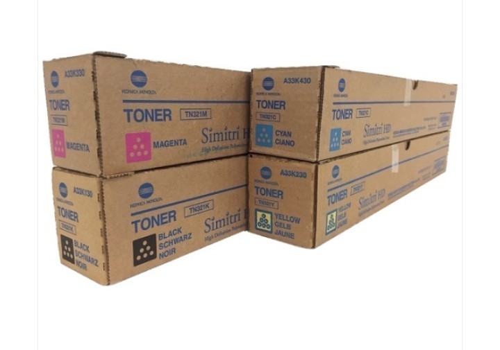 Genuine Set of 4 Konica Minolta TN321 CMYK A33K430/330/230/130 CMYK Toners