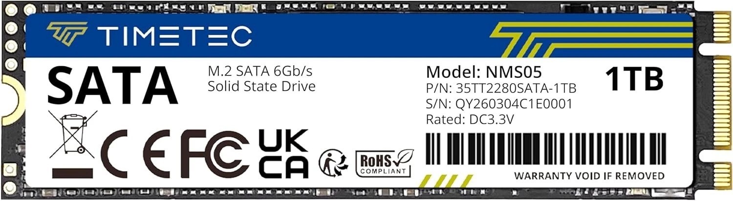 1TB SSD 3D NAND SATA III 6Gb/s M.2 2280 NGFF 512TBW Read Speed Up to 550MB/s ...