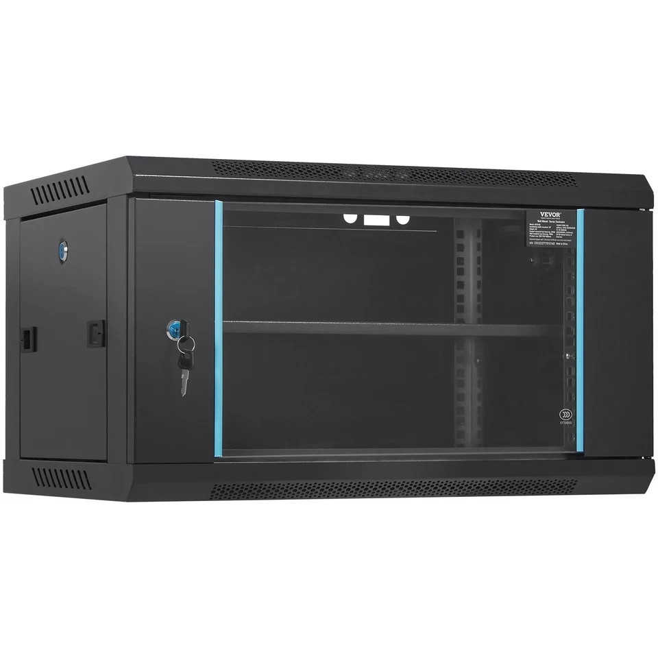 6U Wall Mount Network Server Rack Cabinet Enclosure 18'' Deep Door Lock