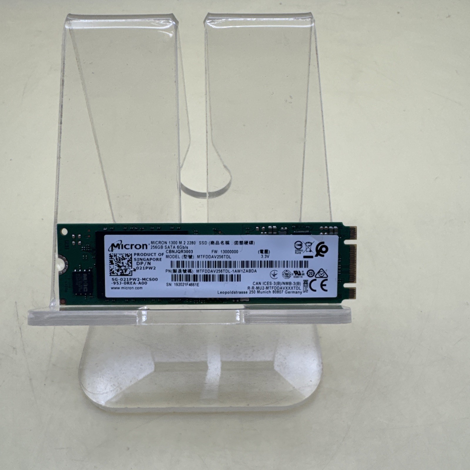 Micron 1300 256 GB M.2 2280 80mm SSD DRIVE MTFDDAV256TDL-1AW1ZABDA
