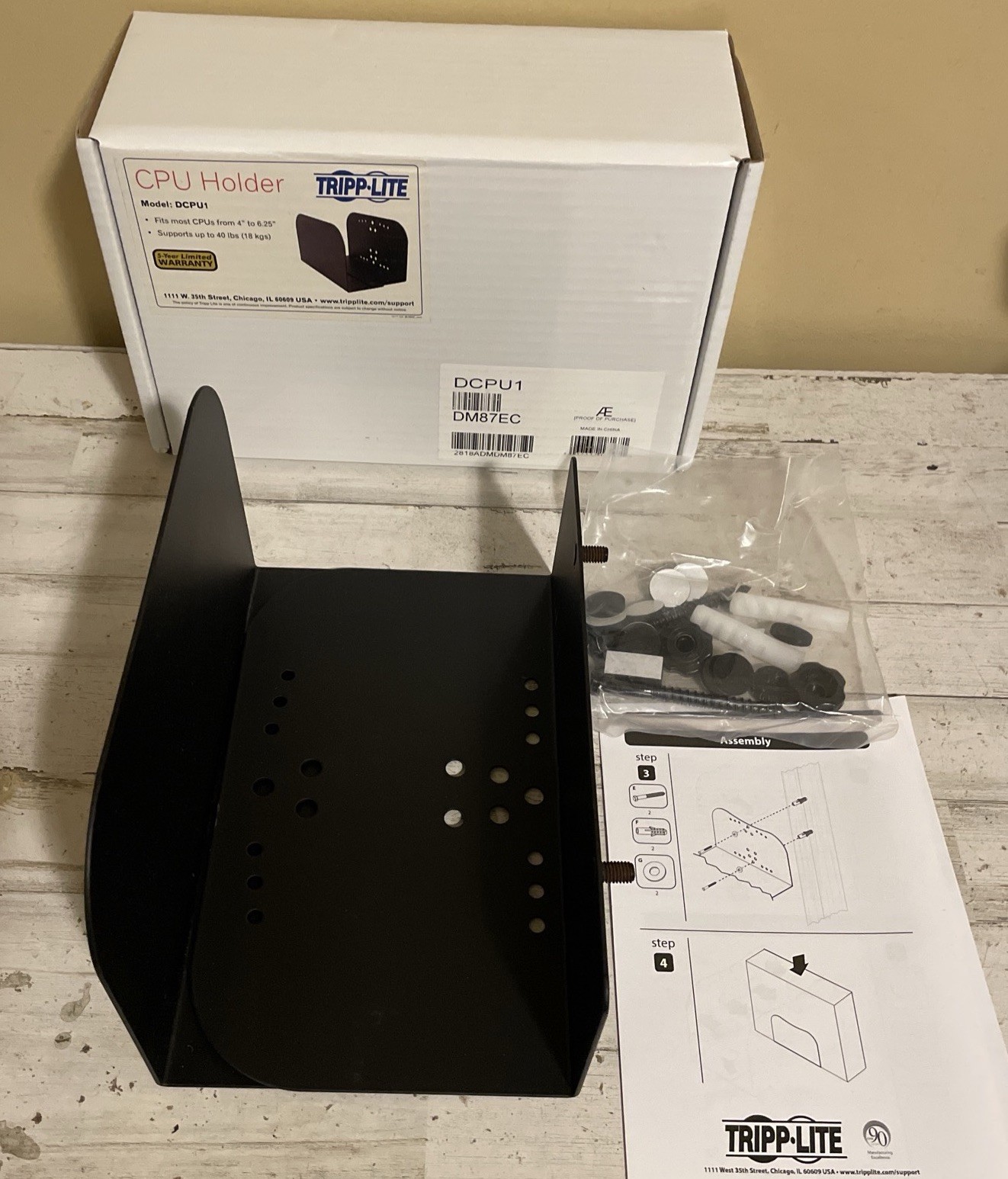 Tripp Lite DCPU1 Wall Mount for CPU Desktop Computer or UPS Black