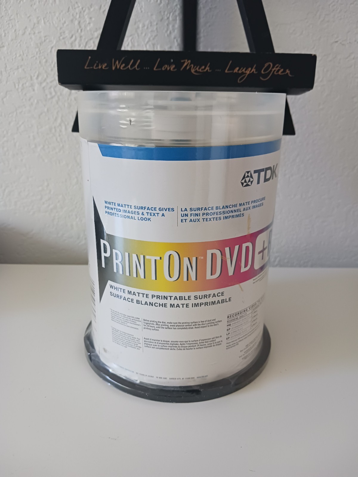 TDK 8X DVD +R 100 PrintOn One Sided Printable Print On Disc Spindle Sealed New