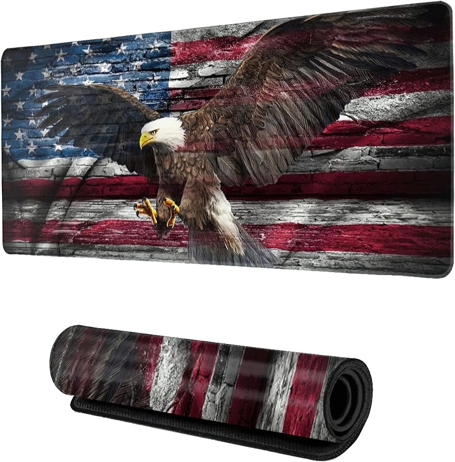 Patriotic Desk Mat American Flag Gaming Mouse Pad XXL Extended for Office