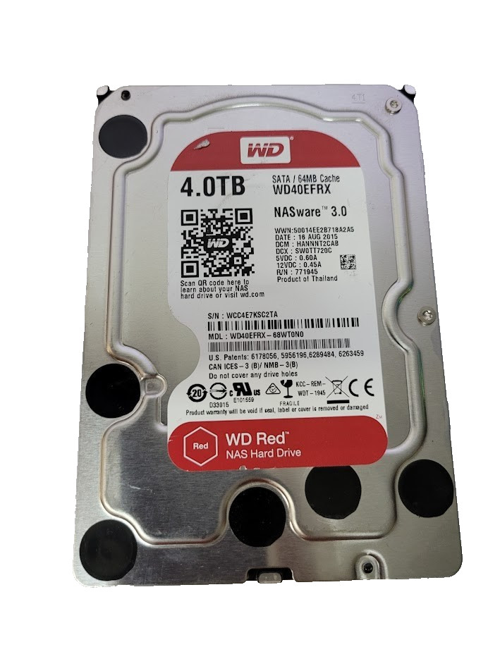 Western Digital WD40EFRX-68WT0N0 4TB 3.5" 6Gb/s 64MB 5.4K SATA HDD