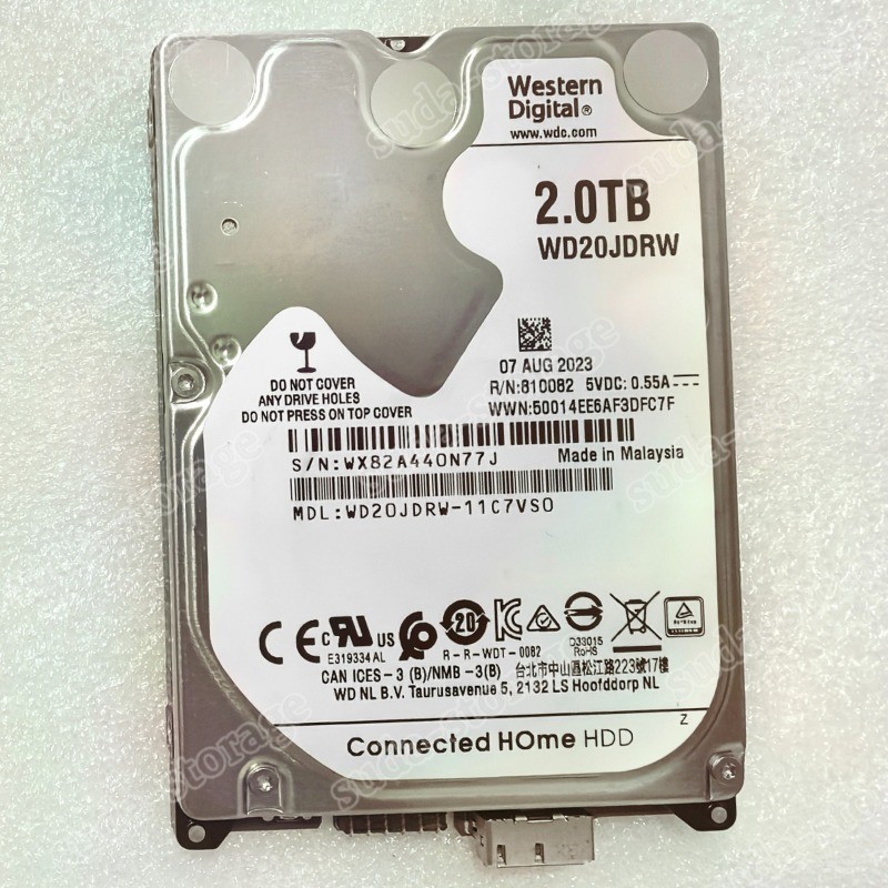 1PCS Western Digital 2TB WD20JDRW-11C7VS0 2.5" USB 3.0 Portable External HDD Dr