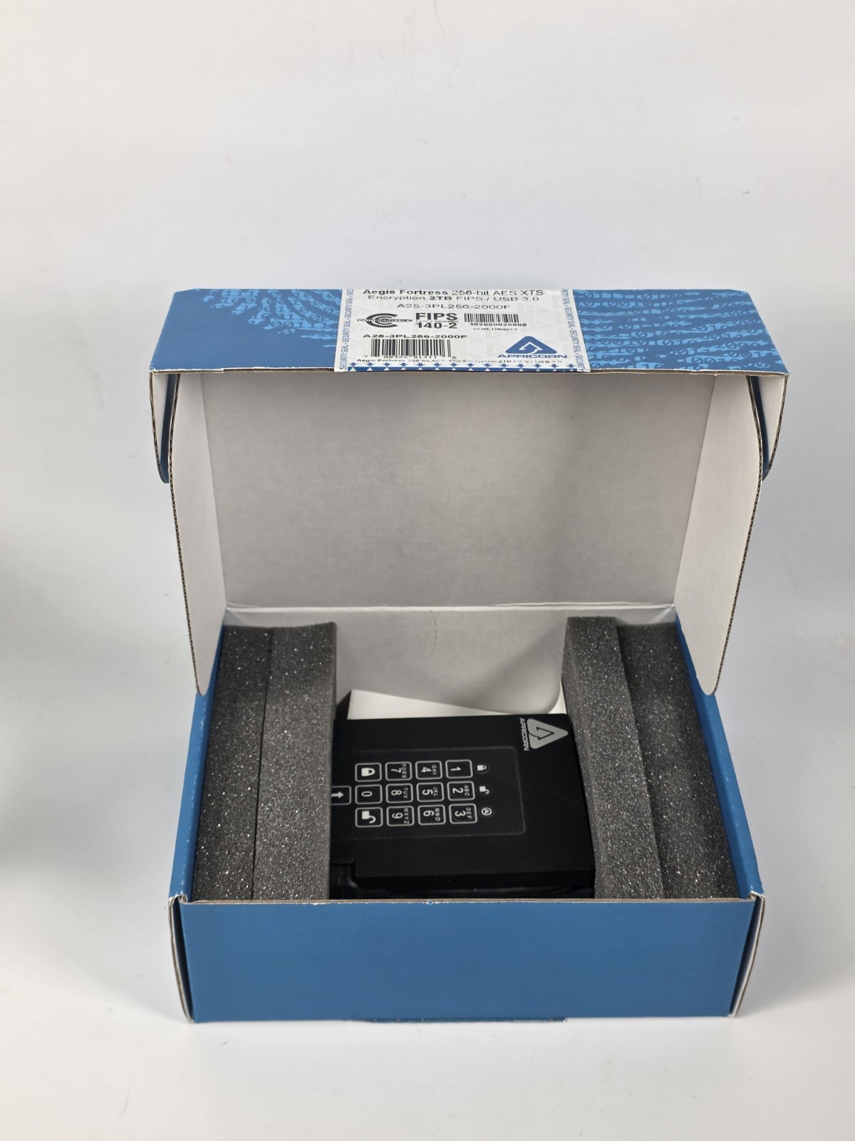 Apricorn Aegis Fortress 2TB USB 3.0 Portable Secure Encrypted 256 Bit AES XTS