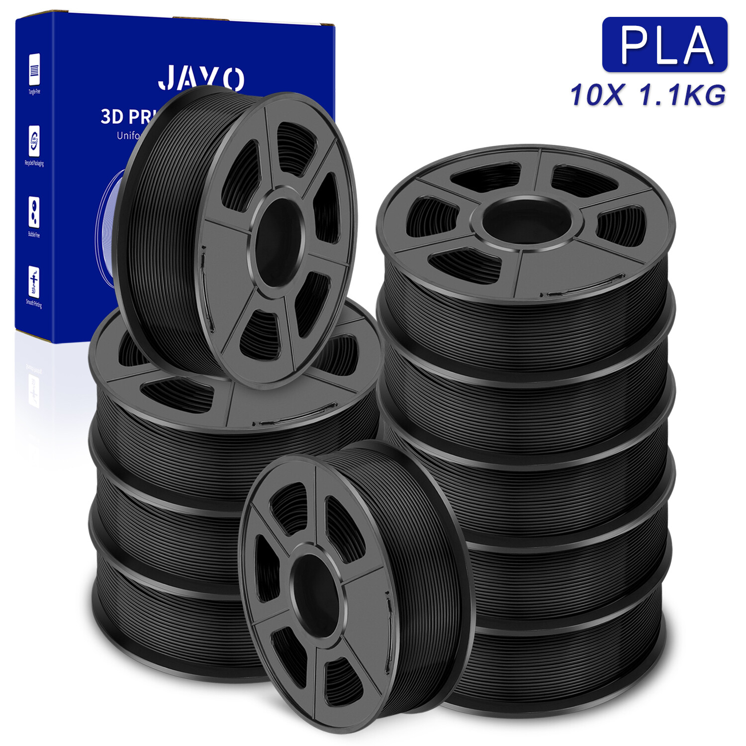 JAYO 10KG PLA SILK PLA+ Matte PETG PLA+2 ABS TPU 3D Filament 1.75mm 1.1KG Bundle