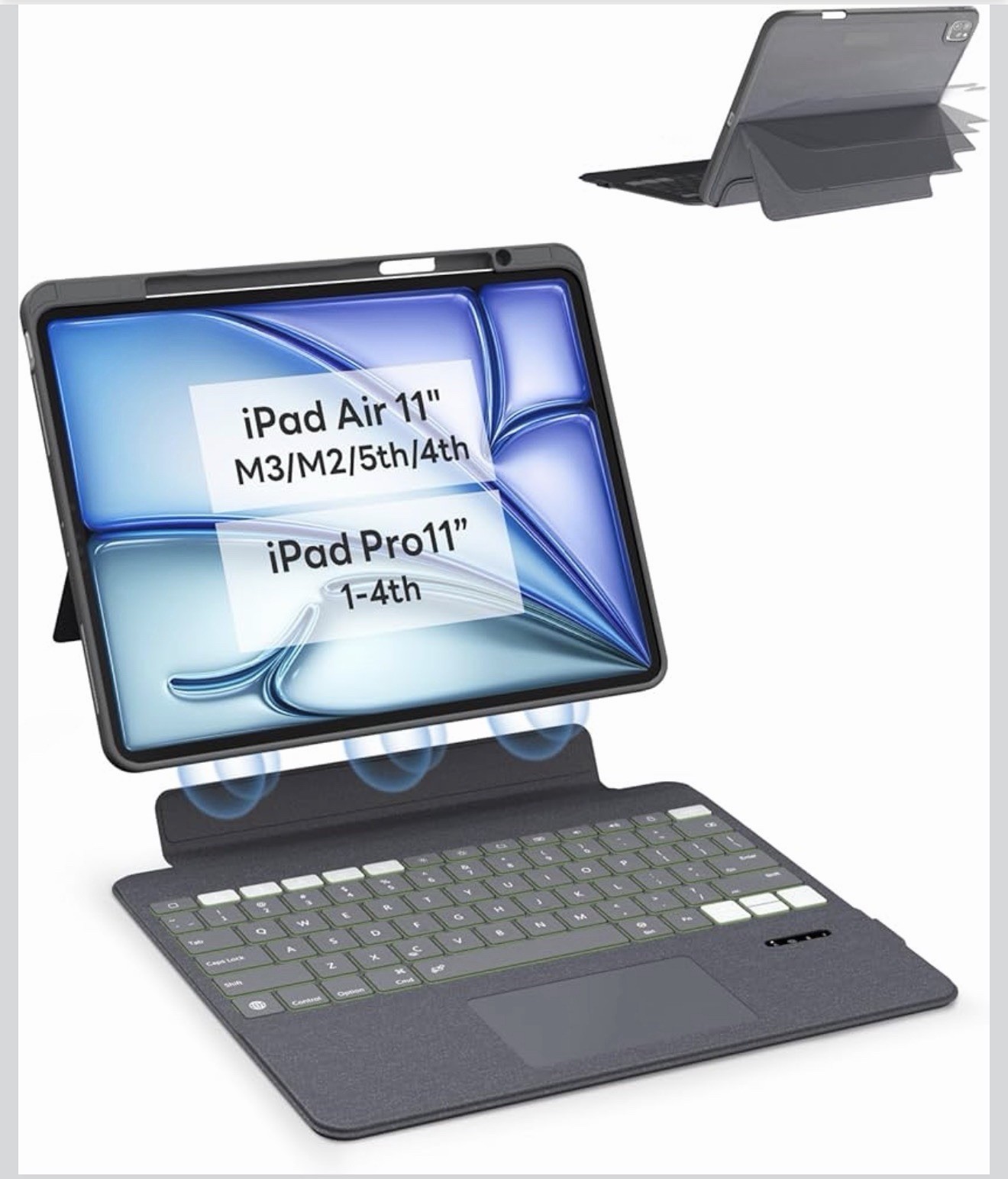 Magnetix Keyboard Case for iPad Air 11 inch M3/M2 (2025/2024), iPad Air 11"