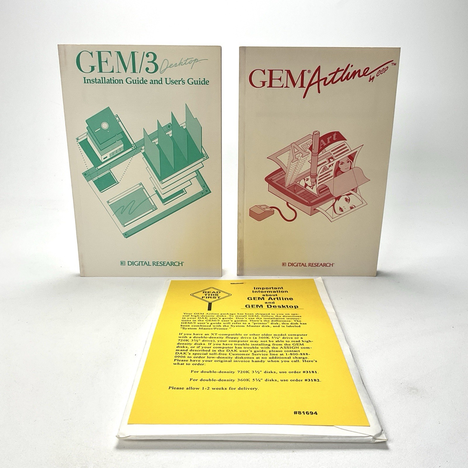 Digital Research GEM Art line 80536 & GEM/3 Desktop 81536 Vintage Computing