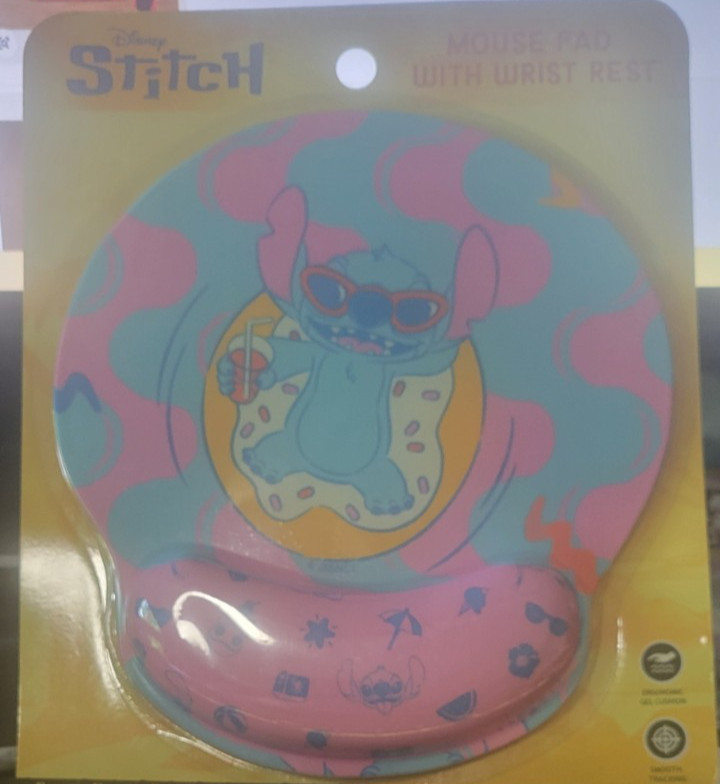 Disney Stitch Mouse Pad With Wrist Rest Brand New Pink Blue Summertime Fun