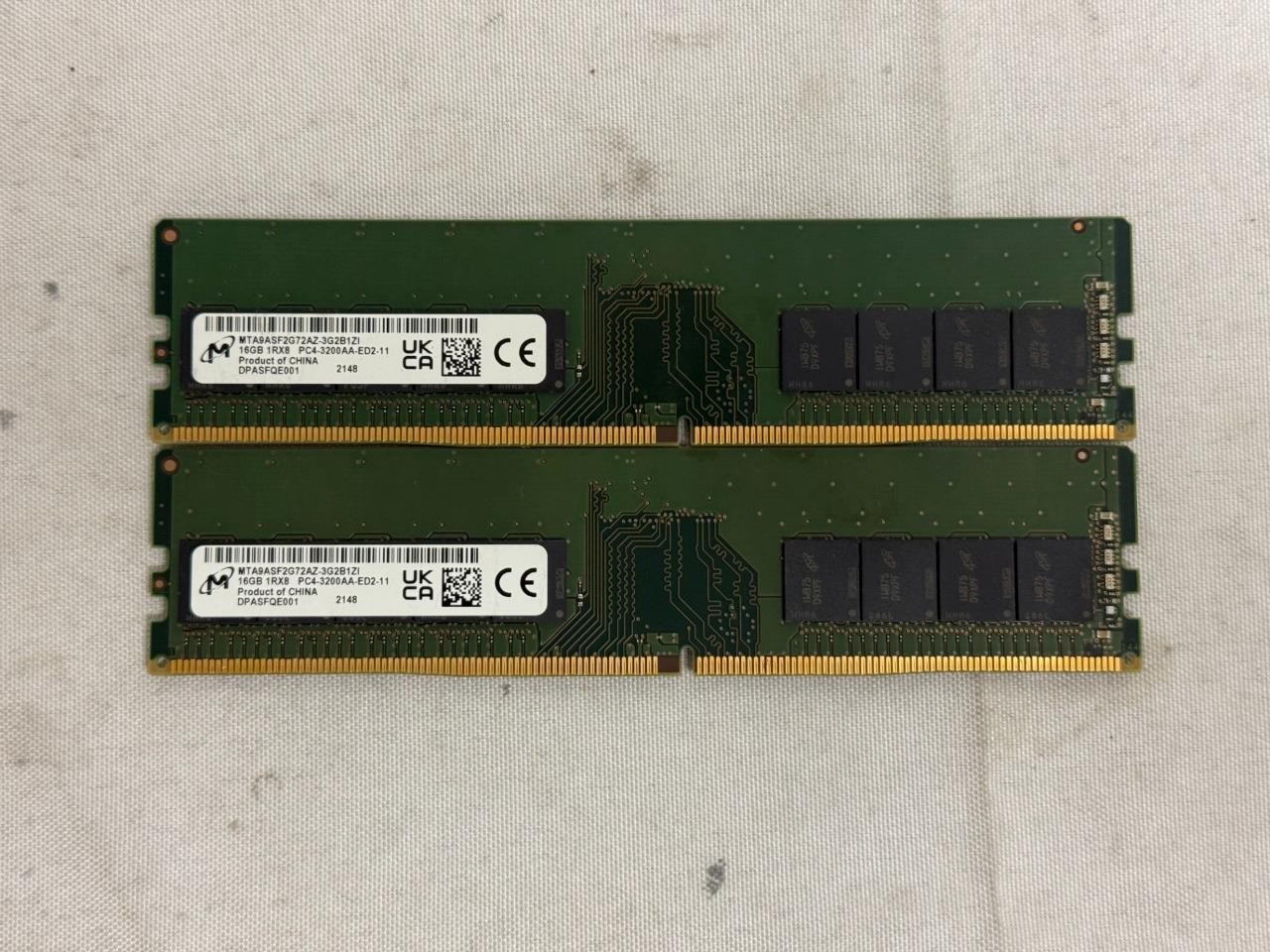 Micron 32GB (16GBx2) DDR4 1Rx8 PC4-3200AA-ED2-11 ECC MTA9ASF2G72AZ-3G2B1ZI