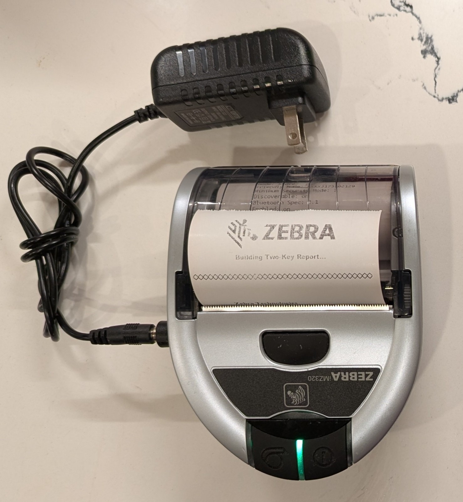 Zebra iMZ320 Mobile Thermal Wireless Receipt 3" Printer, Battery, AC Adapter NEW